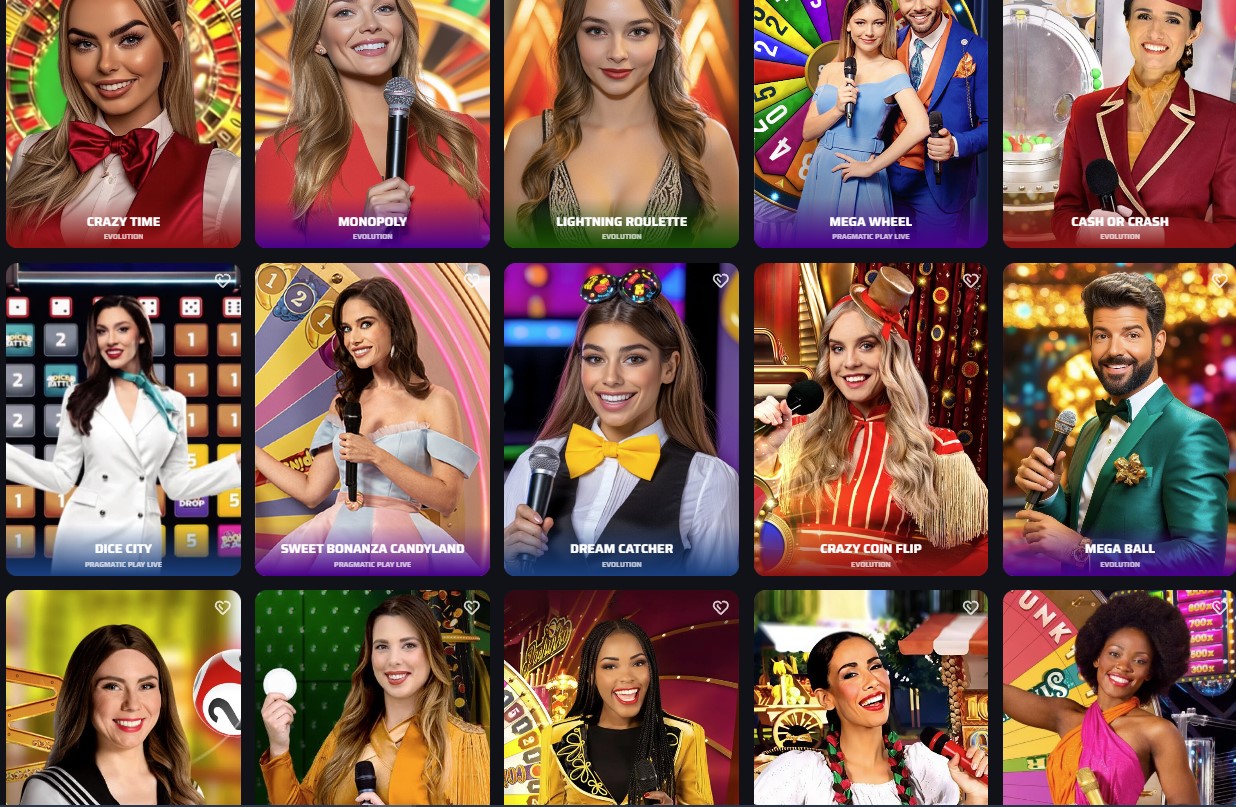 Une sélection variée de jeux de casino en direct sur BdmBet.