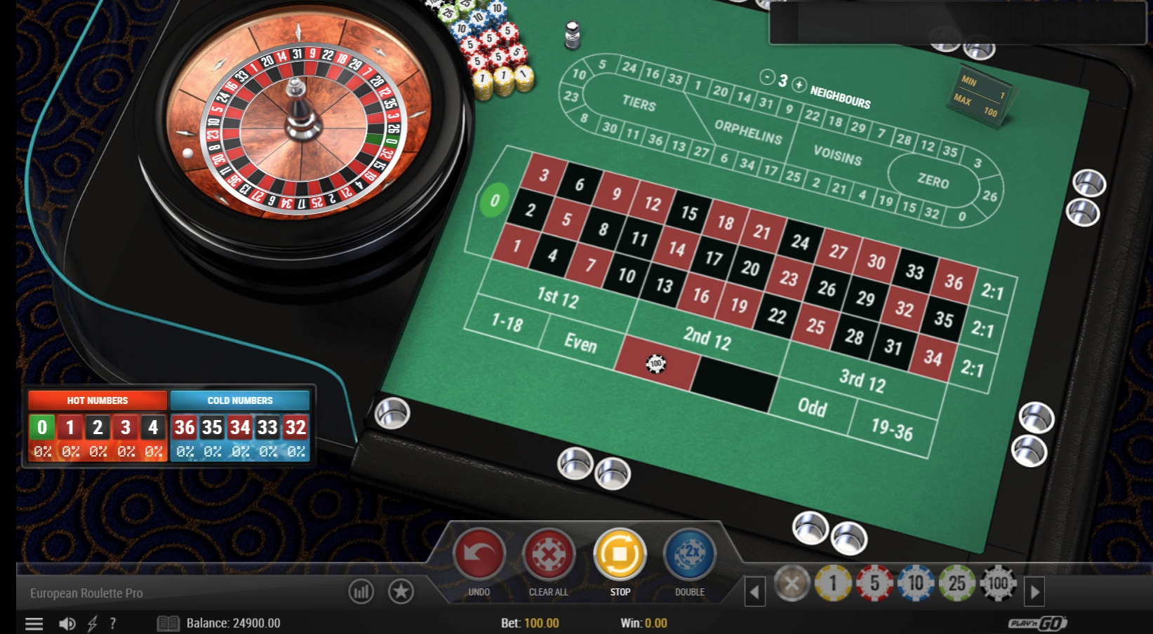 Play'n GO European Roulette Pro game offering a realistic table experience