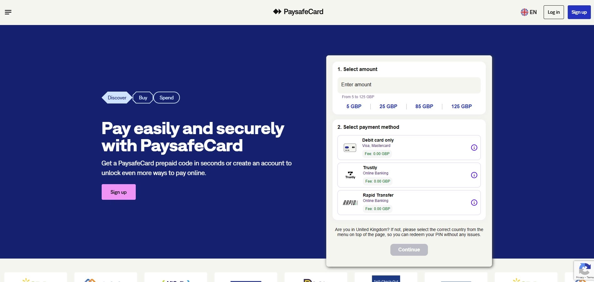 Official Paysafecard website providing a visual guide on how the voucher works