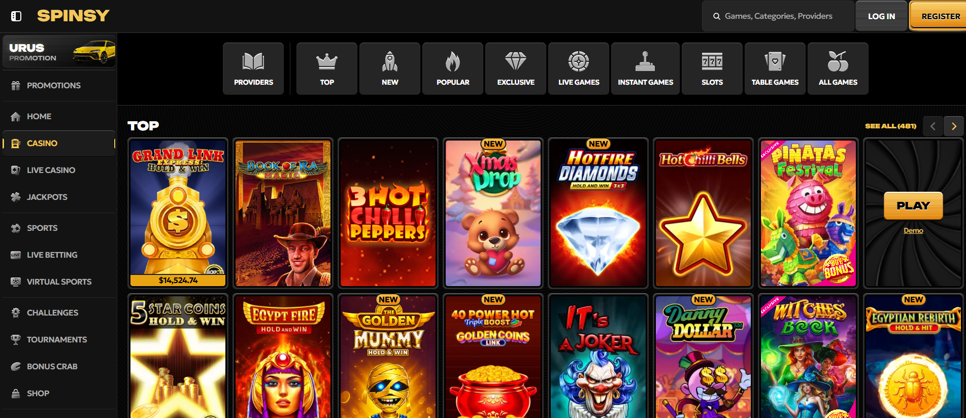 Vaste catalogue de jeux de casino en ligne avec des milliers de titres disponibles