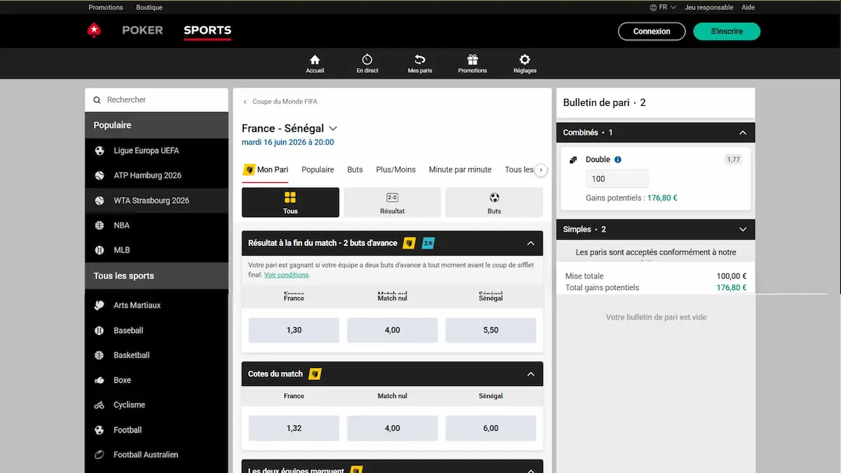 Interface PokerStars Mondial 2026