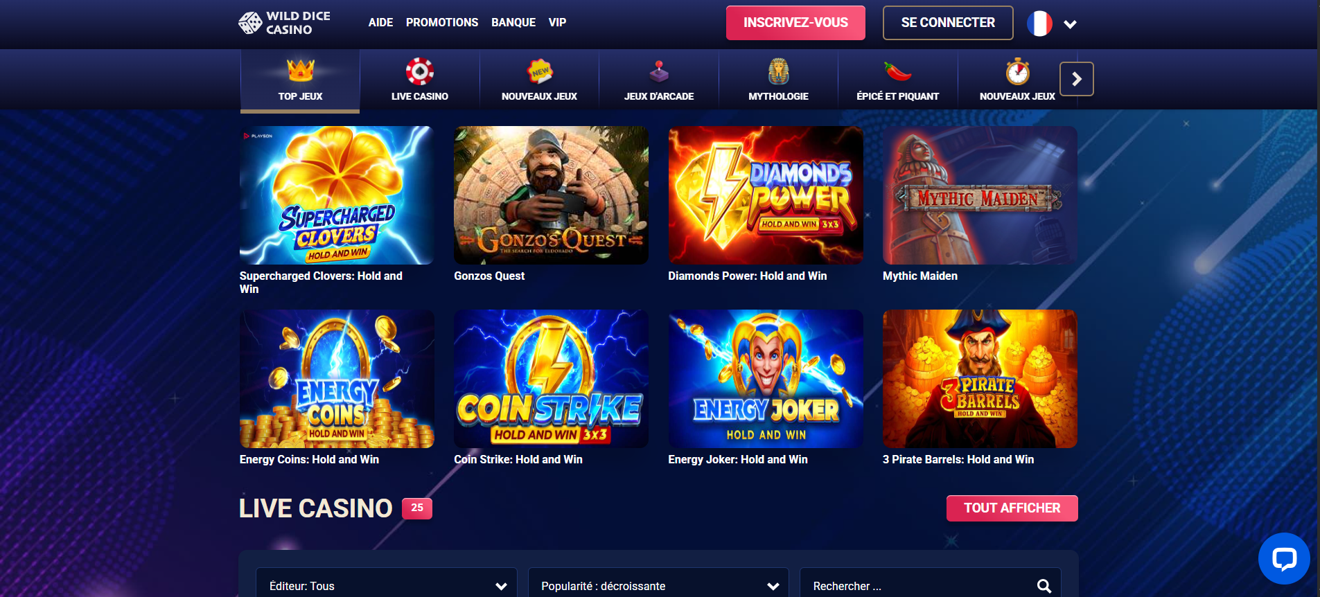 Jeux Wild Dice Casino